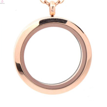 Latest 30mm design rose gold plain pendant, locket manufacturers, jewelry glass lockets